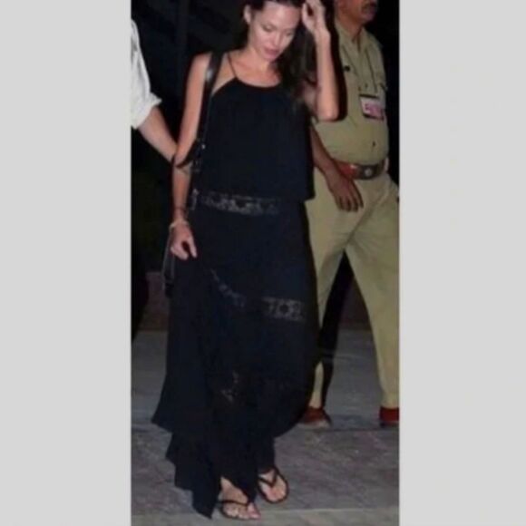 Michelle Jonas Hippie Gauze Maxi Dress Gray Size M New - Picture 3 of 14